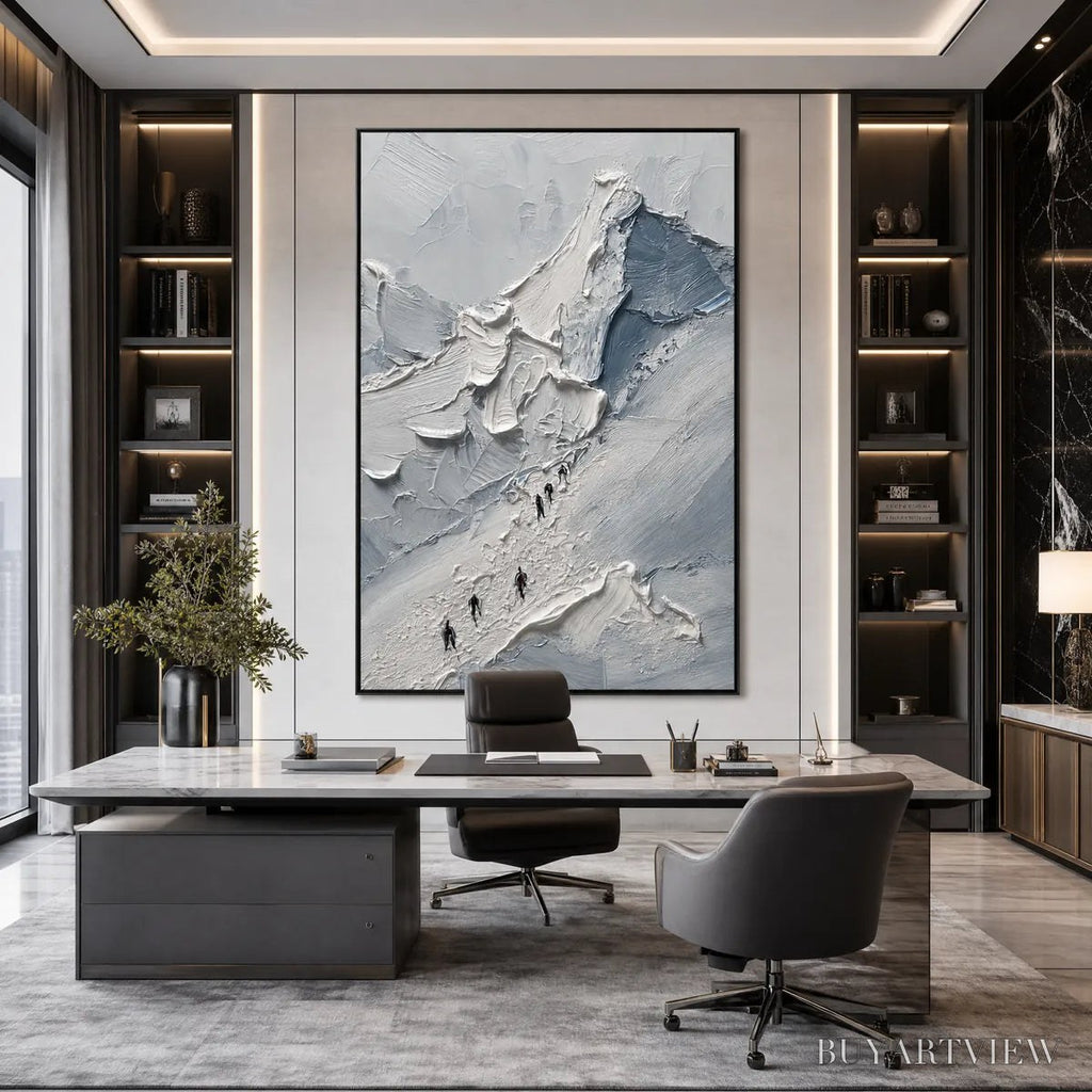ARTOVITAS the Ascent – Textured Palette Knife Mountain Climbers - image 2