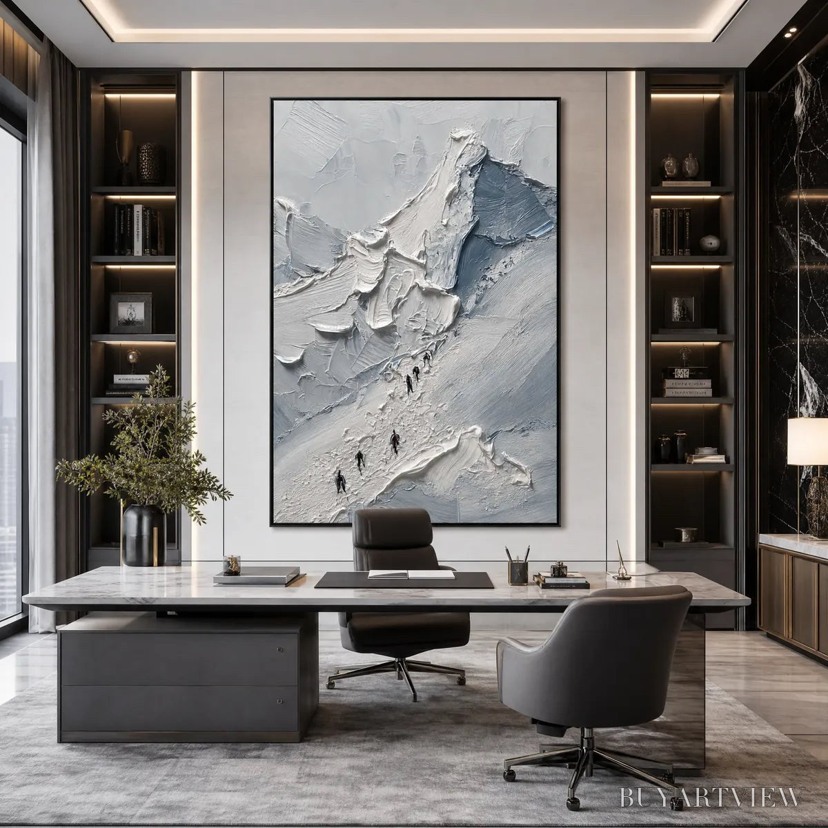 ARTOVITAS the Ascent – Textured Palette Knife Mountain Climbers - image 2