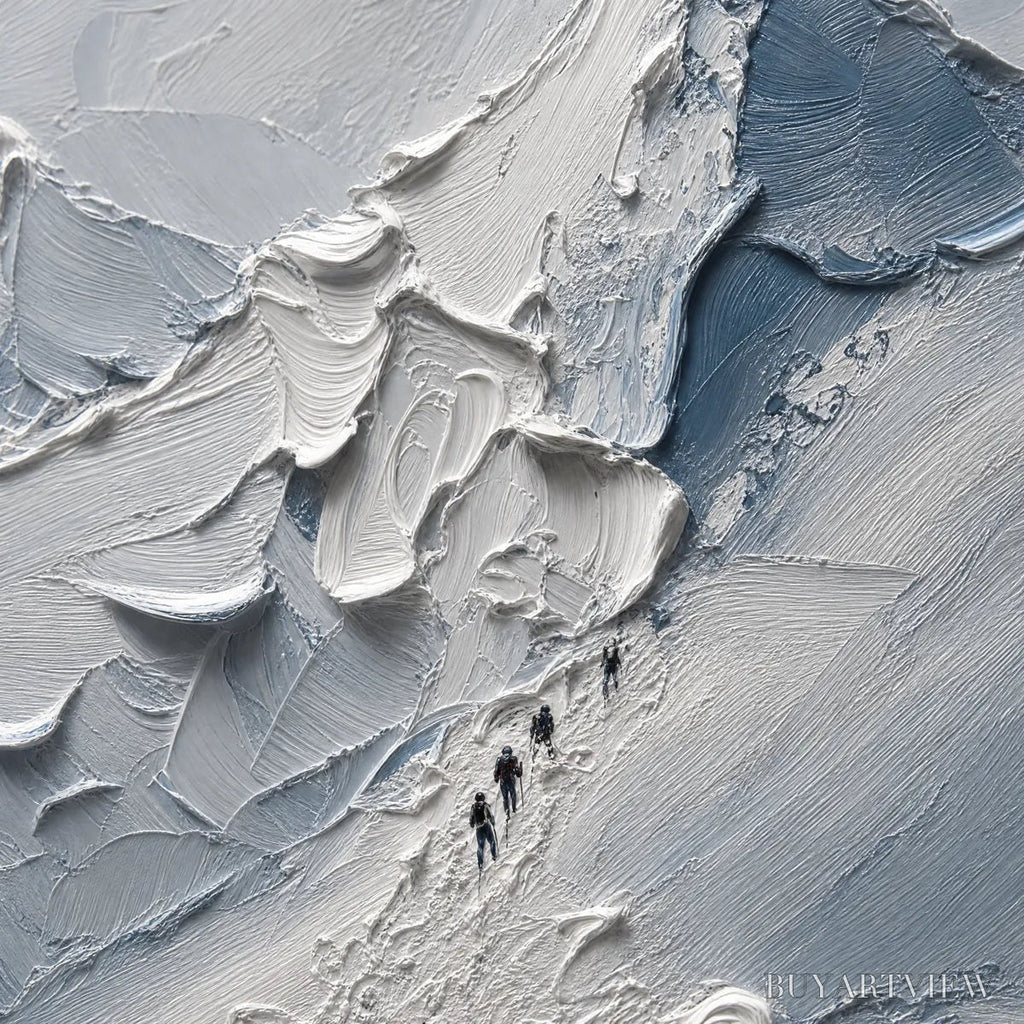 ARTOVITAS the Ascent – Textured Palette Knife Mountain Climbers - image 3