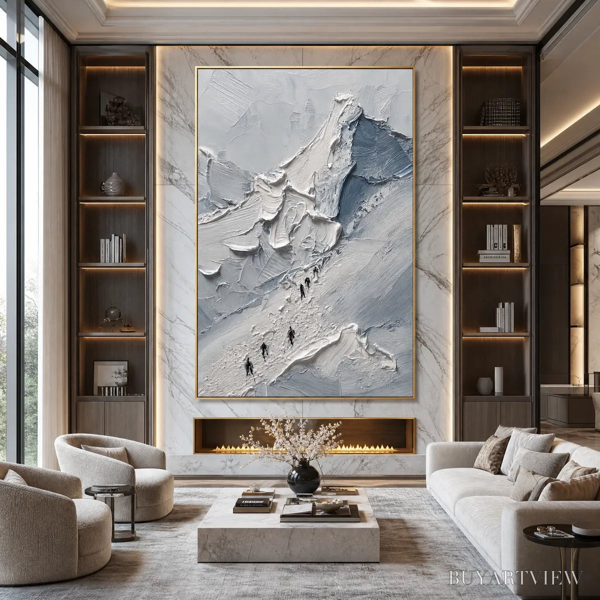 ARTOVITAS the Ascent – Textured Palette Knife Mountain Climbers - image 5