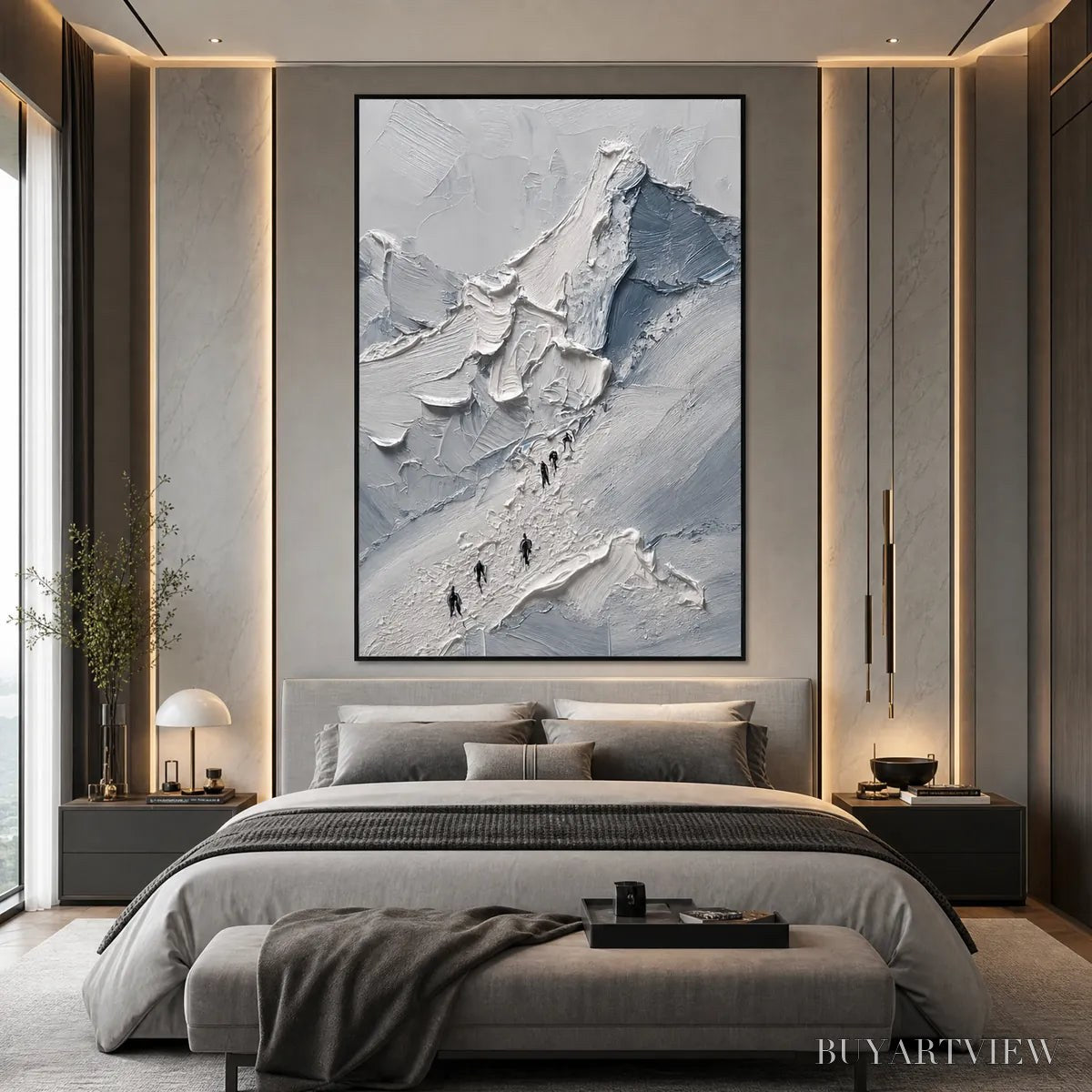 ARTOVITAS the Ascent – Textured Palette Knife Mountain Climbers - image 6