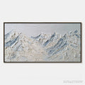 ARTOVITAS Alpine Serenity White Textured Mountain Landscape Oil Painting - image 1