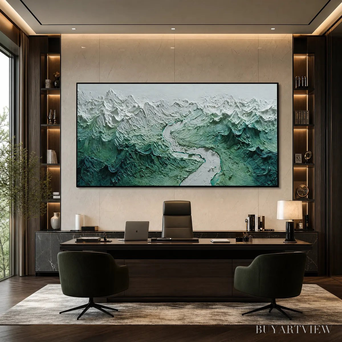 ARTOVITAS Alpine Current – Textured Impasto Mountain River Landscape - image 6