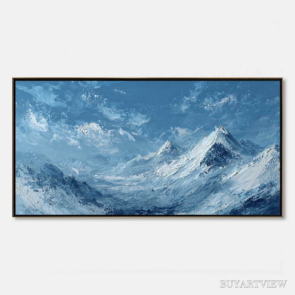 ARTOVITAS Alpine Echo – Textured Impasto Mountain Landscape Painting - image 1