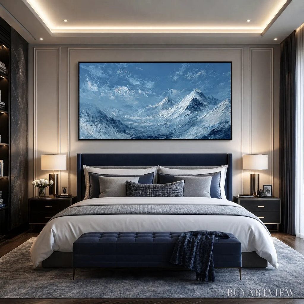 ARTOVITAS Alpine Echo – Textured Impasto Mountain Landscape Painting - image 2