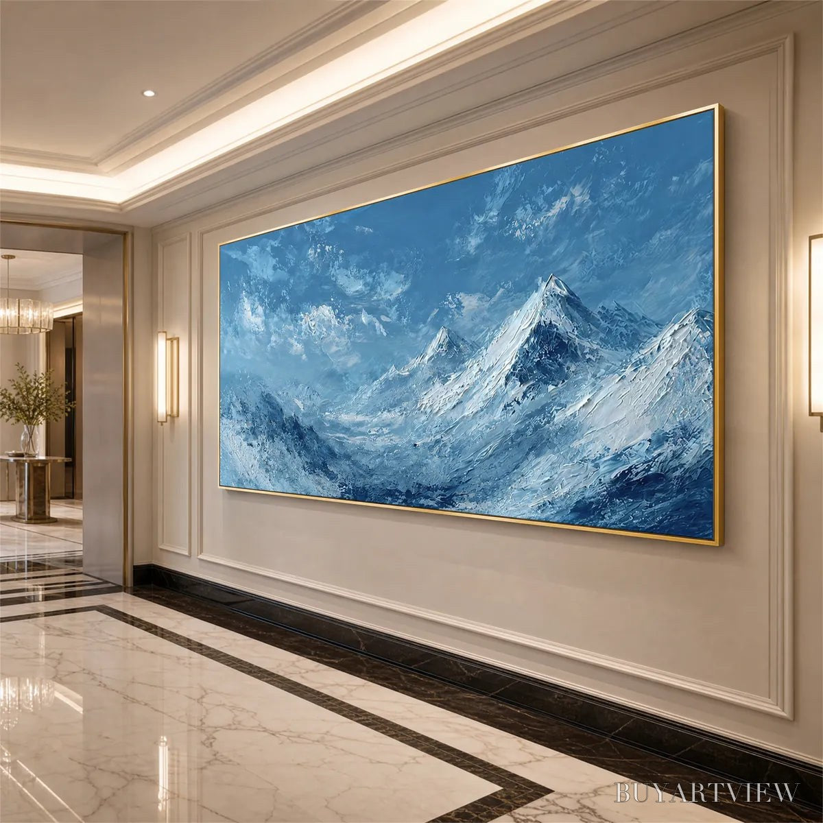 ARTOVITAS Alpine Echo – Textured Impasto Mountain Landscape Painting - image 4