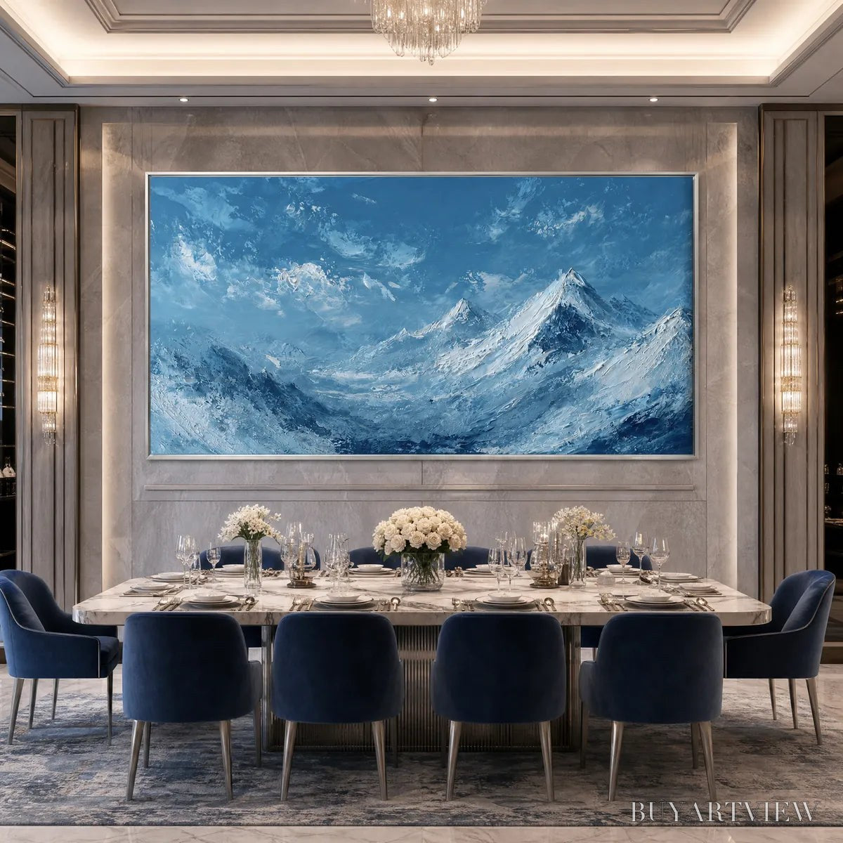 ARTOVITAS Alpine Echo – Textured Impasto Mountain Landscape Painting - image 6