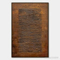 ARTOVITAS Earthen Codex – Large Textured Brown Wabi Sabi Abstract Art - image 1