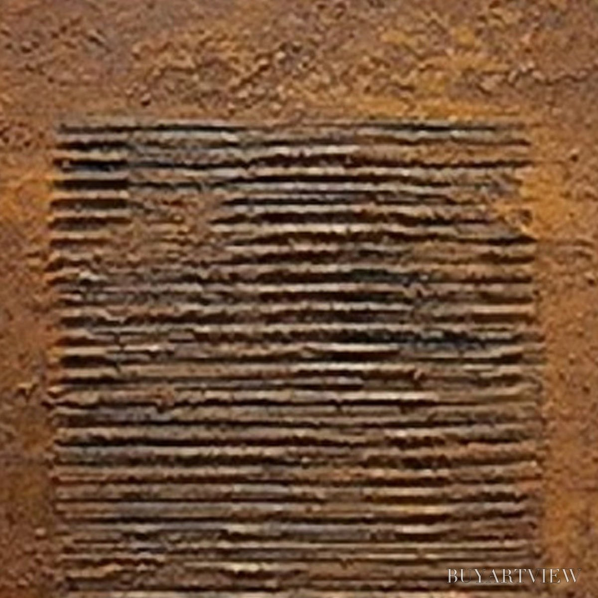 ARTOVITAS Earthen Codex – Large Textured Brown Wabi Sabi Abstract Art - image 3