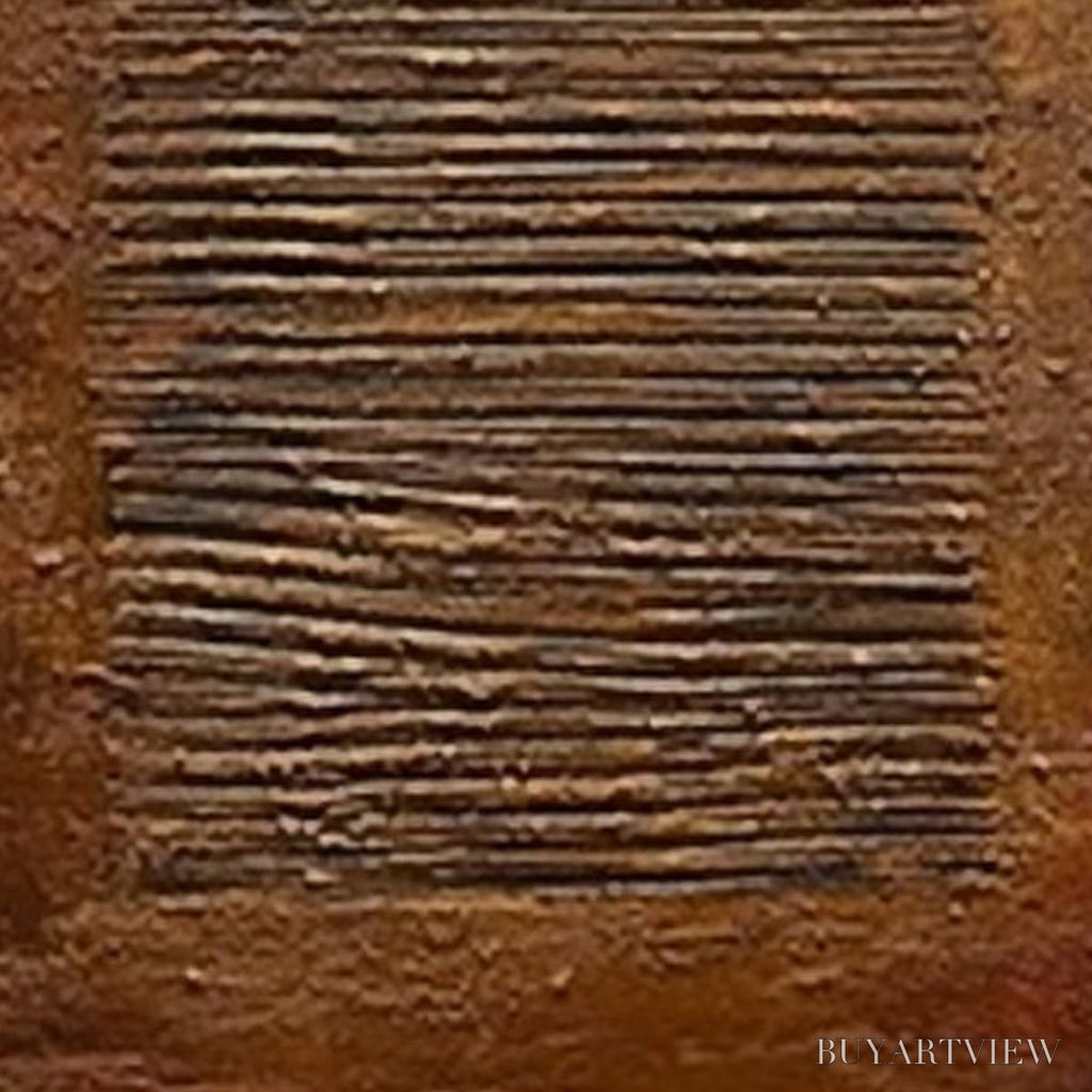 ARTOVITAS Earthen Codex – Large Textured Brown Wabi Sabi Abstract Art - image 5