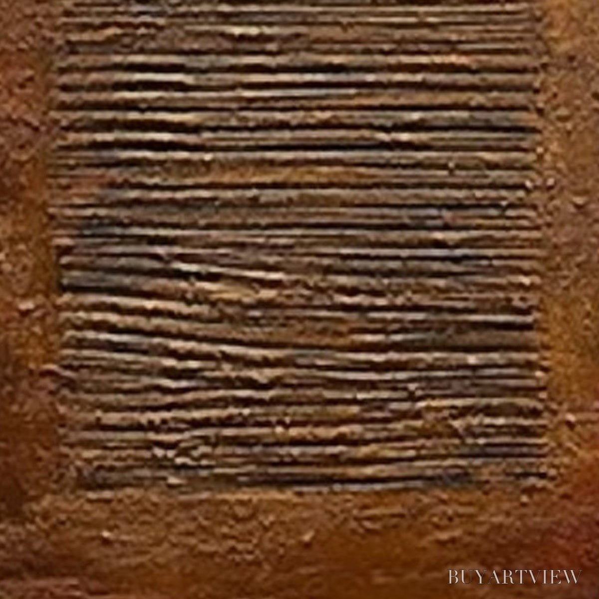 ARTOVITAS Earthen Codex – Large Textured Brown Wabi Sabi Abstract Art - image 5