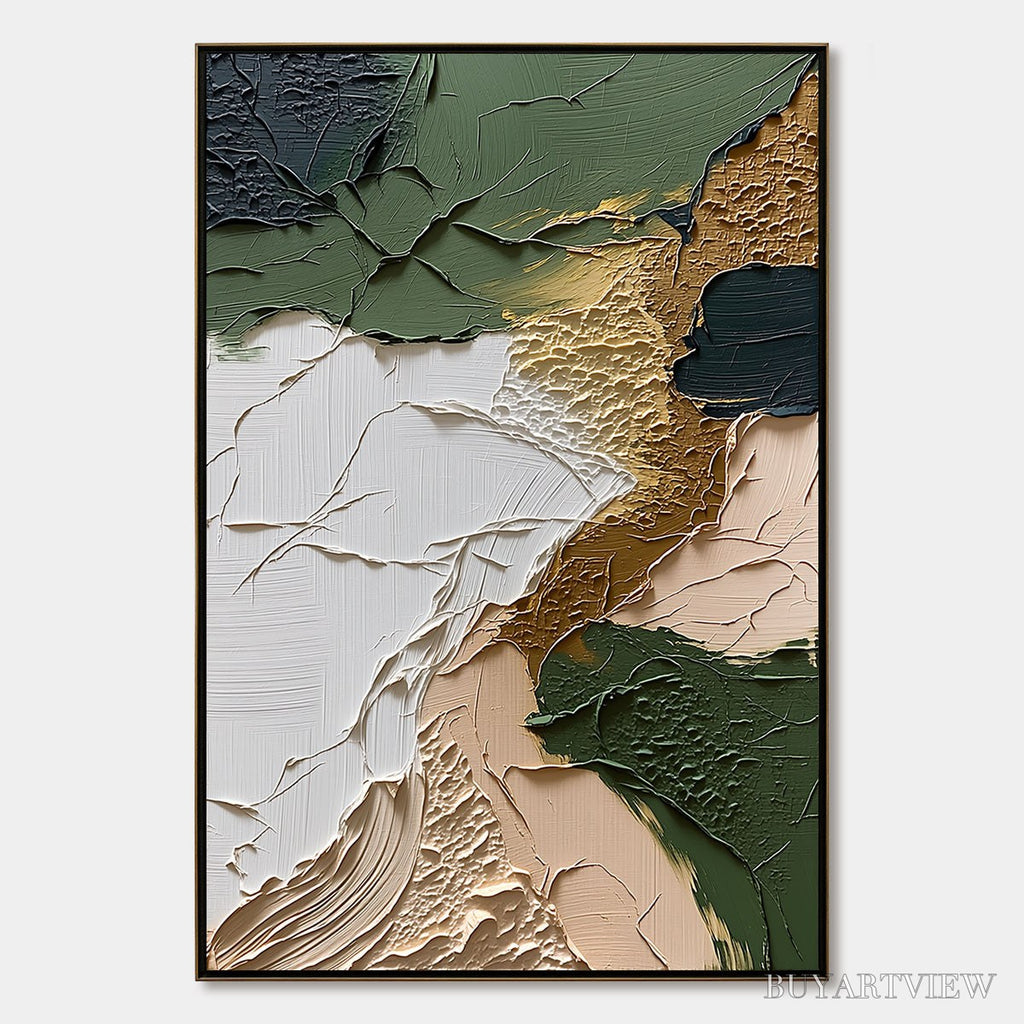 ARTOVITAS Terrain – Textured Wabi Sabi Abstract Painting in Earth Tones - image 1