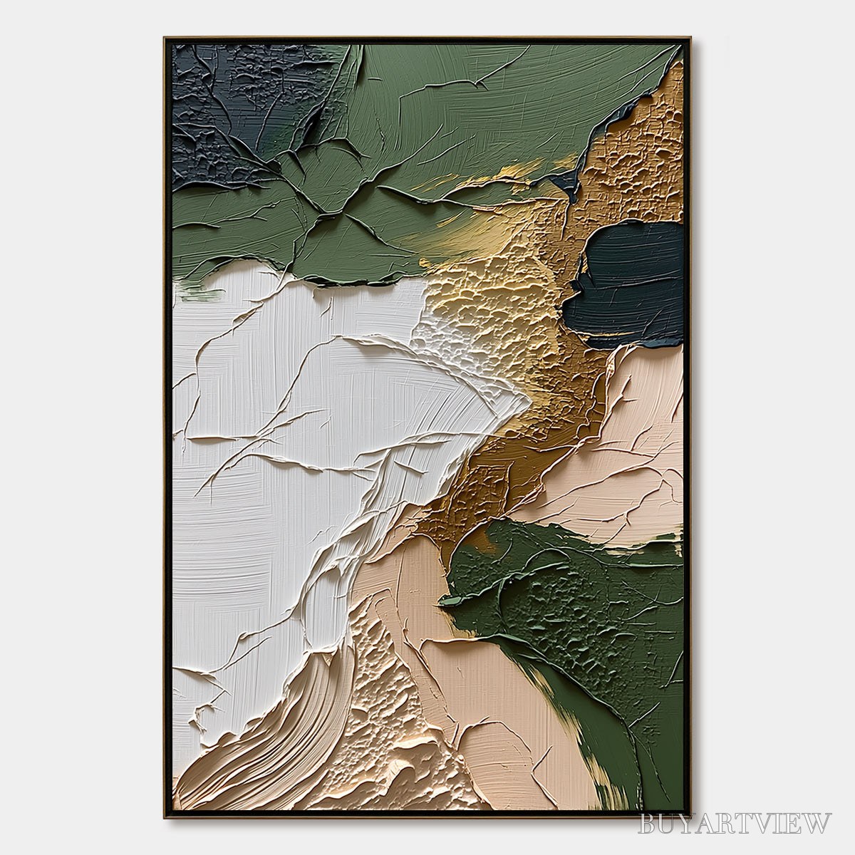 ARTOVITAS Terrain – Textured Wabi Sabi Abstract Painting in Earth Tones - image 1