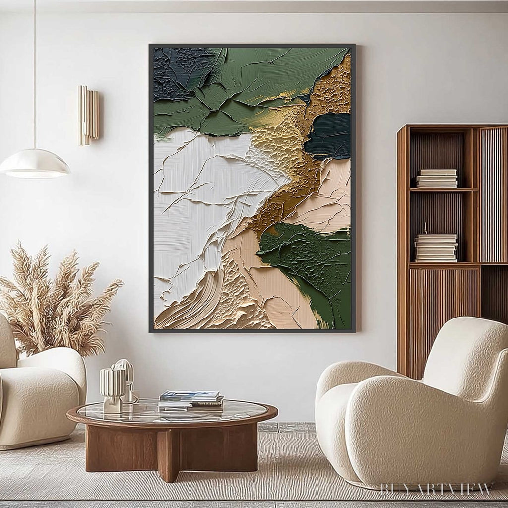 ARTOVITAS Terrain – Textured Wabi Sabi Abstract Painting in Earth Tones - image 2