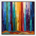 ARTOVITAS Chromatic Cascade – Large Colorful Abstract Impasto Oil Painting - image 1