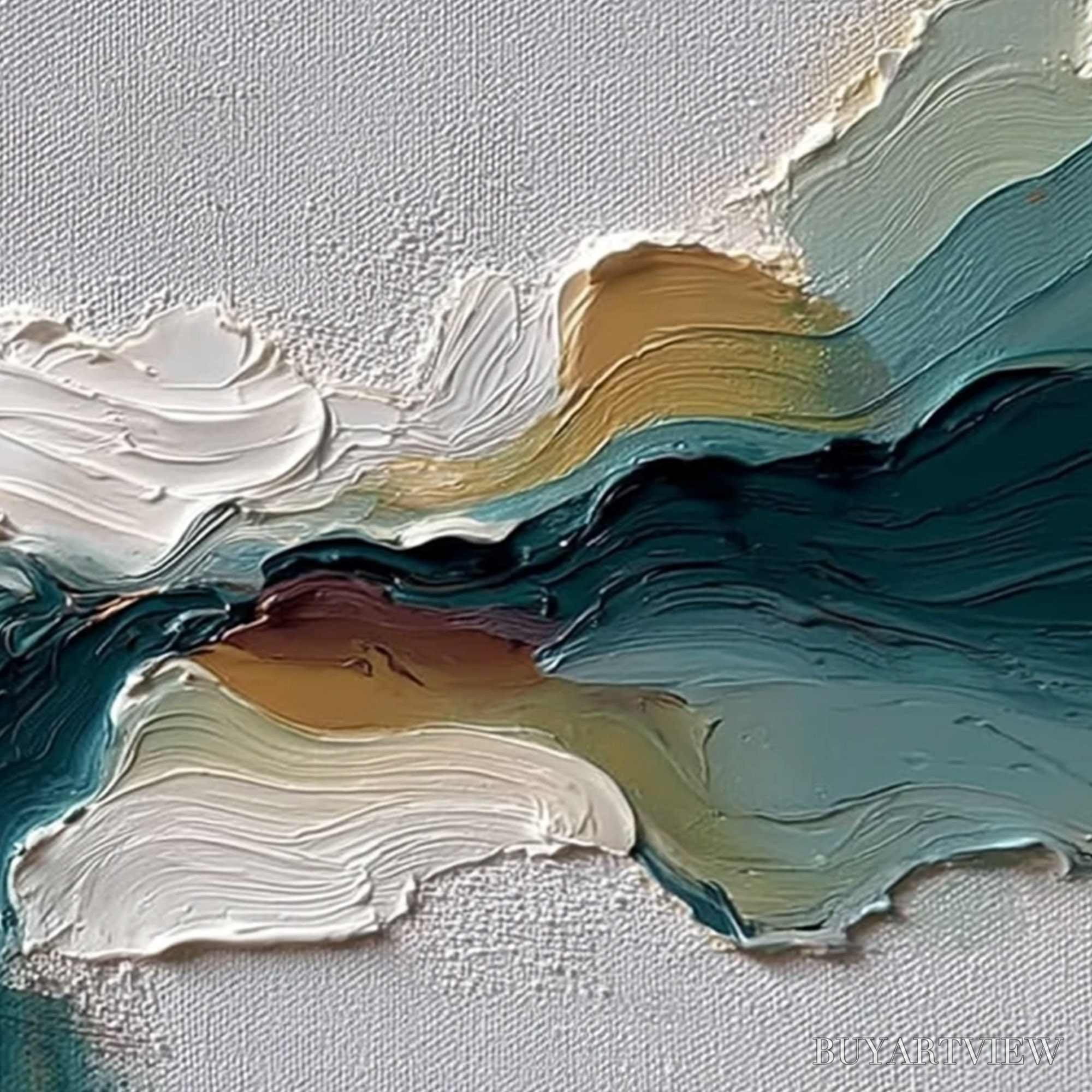 ARTOVITAS Terraflow – Large Horizontal Abstract Impasto Landscape Painting - image 5