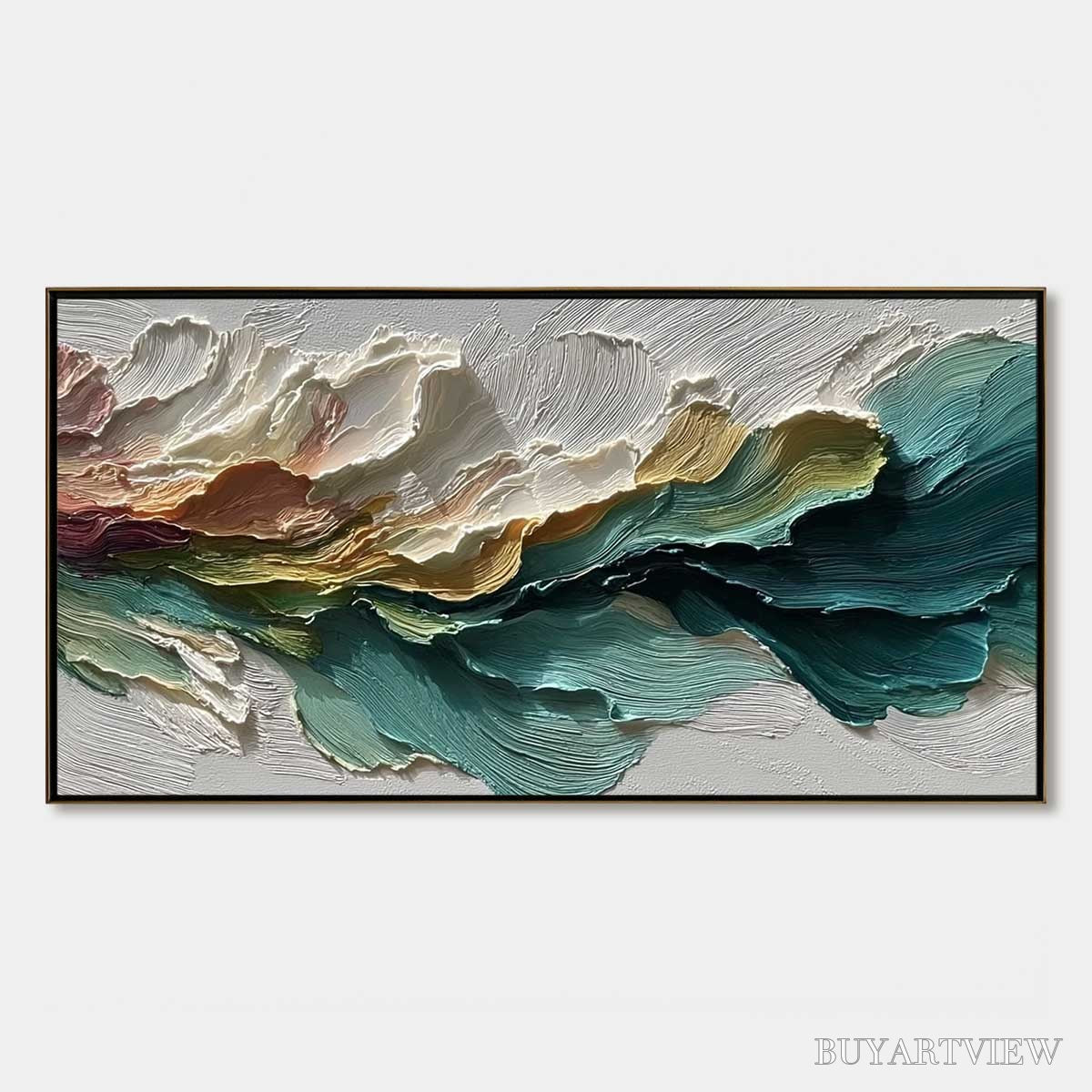 ARTOVITAS Canyon Rhythm – Large Textured Abstract Impasto Landscape Painting - image 1