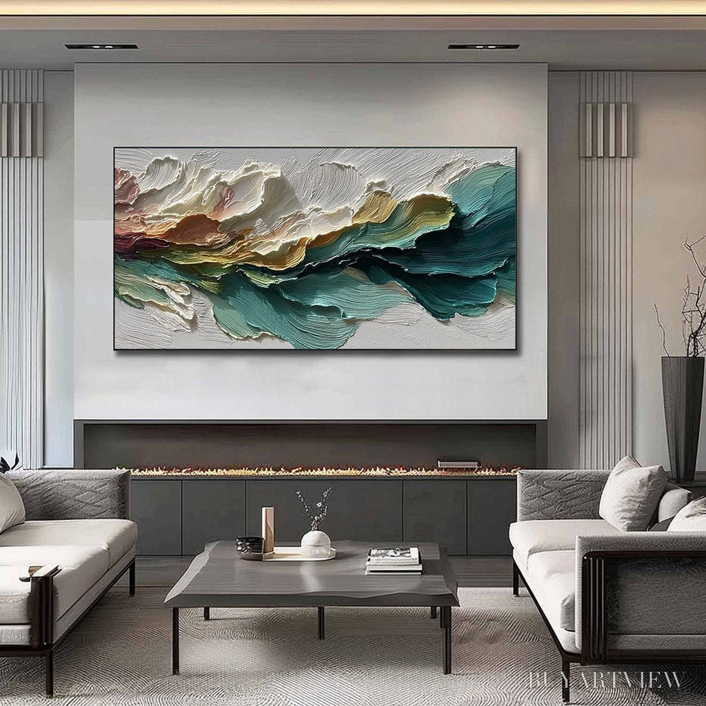 ARTOVITAS Canyon Rhythm – Large Textured Abstract Impasto Landscape Painting - image 2