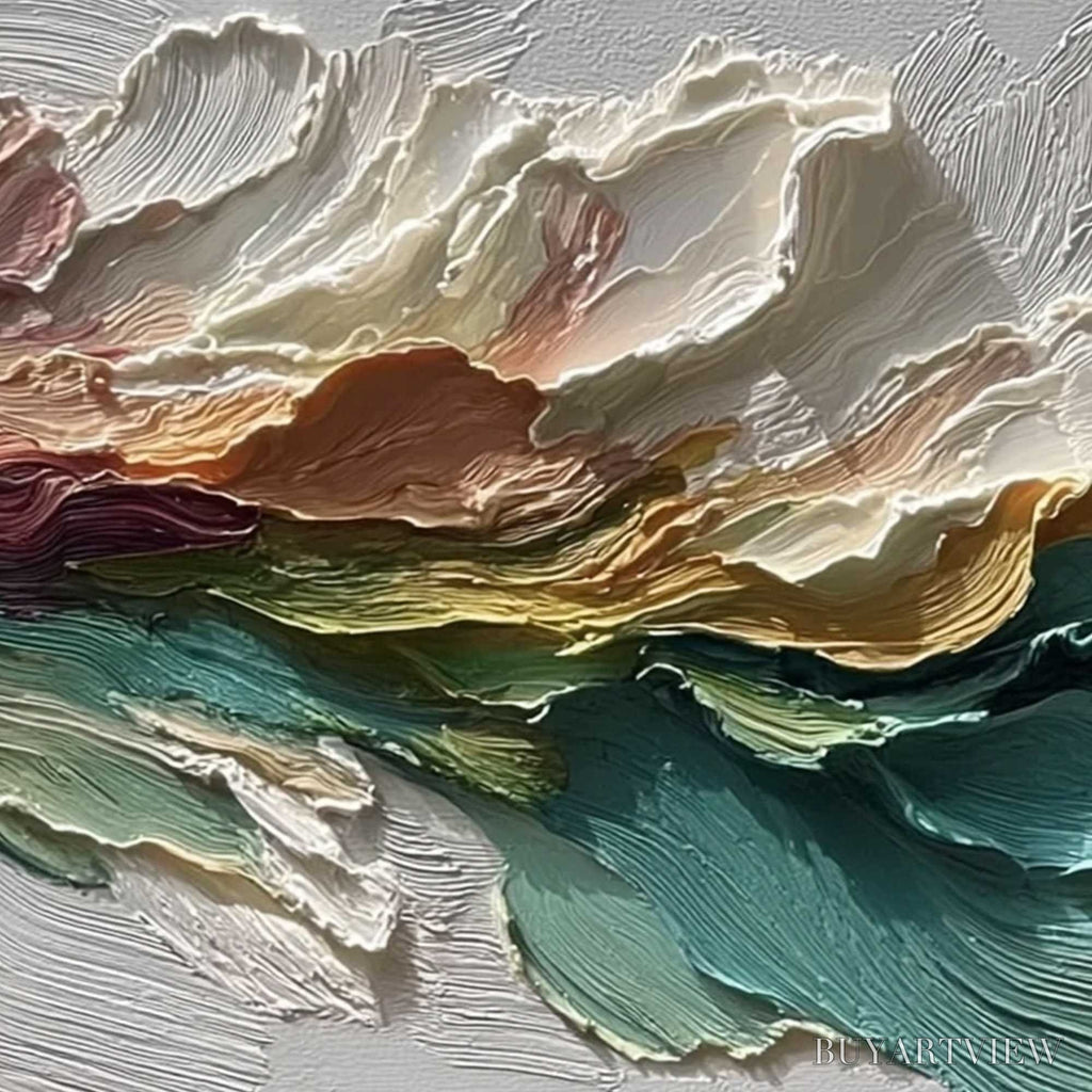 ARTOVITAS Canyon Rhythm – Large Textured Abstract Impasto Landscape Painting - image 3