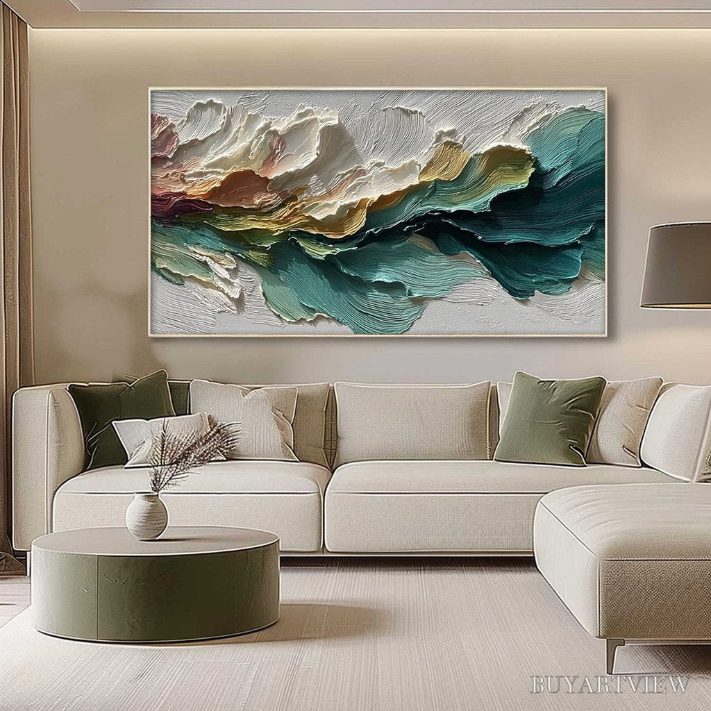 ARTOVITAS Canyon Rhythm – Large Textured Abstract Impasto Landscape Painting - image 4
