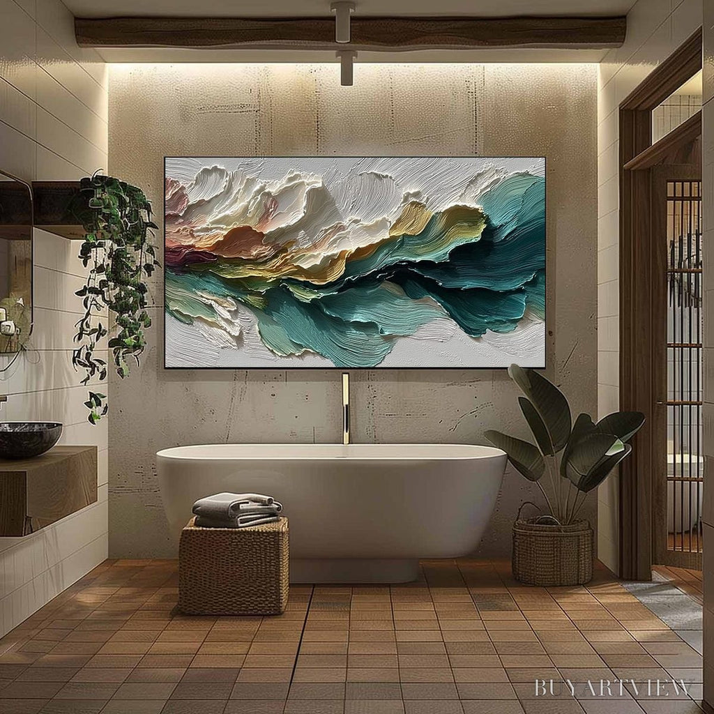 ARTOVITAS Canyon Rhythm – Large Textured Abstract Impasto Landscape Painting - image 6