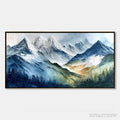 ARTOVITAS Alpine Majesty – Textured Impasto Mountain Range Landscape Painting - image 1
