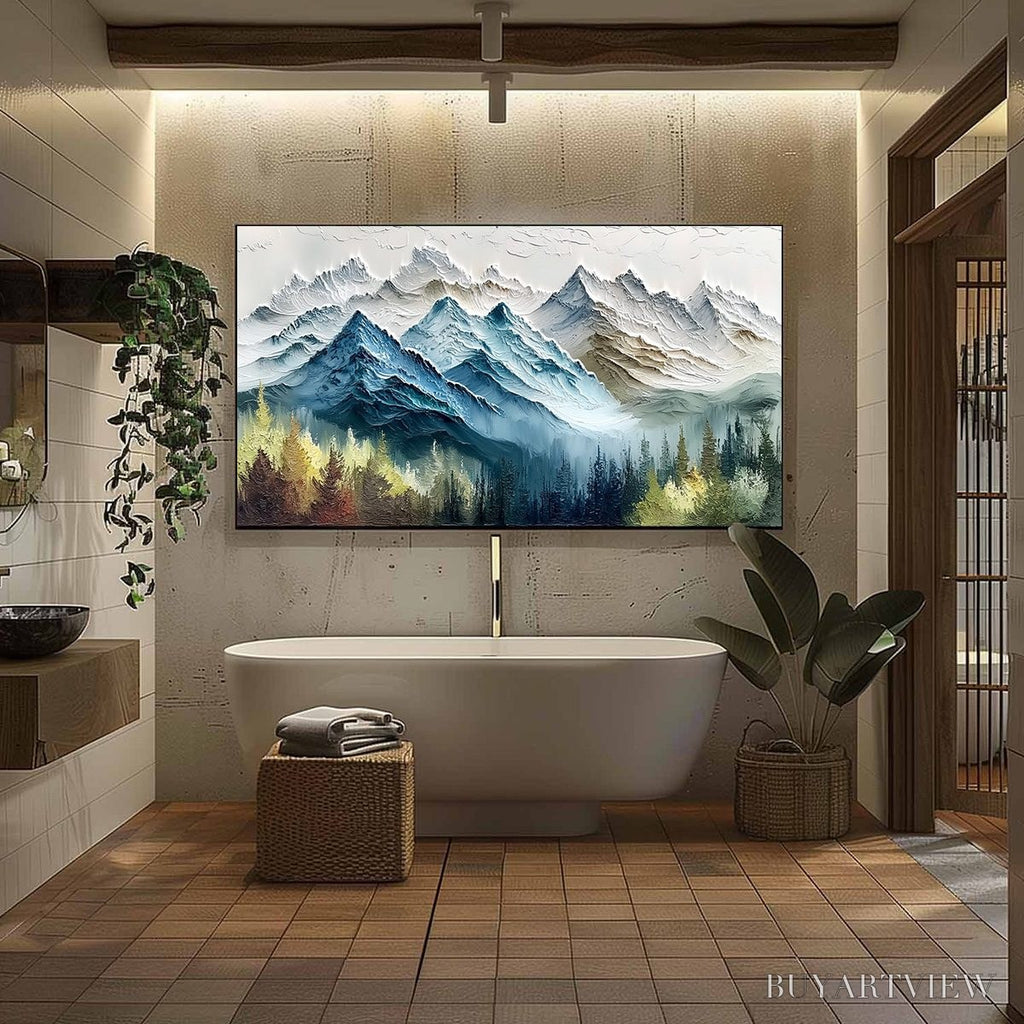 ARTOVITAS Alpine Majesty – Textured Mountain and Forest Landscape Painting - image 6