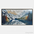 ARTOVITAS Alpine Glow – Textured Mountain Lake Impasto Landscape Painting - image 1