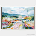 ARTOVITAS Valley in Bloom – Textured Palette Knife Abstract Landscape Painting - image 1