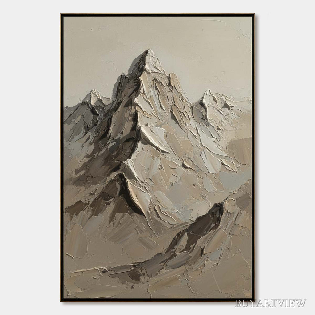 ARTOVITAS Terra Peak – Textured Wabi Sabi Mountain Impasto - image 1