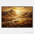 ARTOVITAS Golden Canyon – Textured Impasto Mountain Valley Landscape Painting - image 1