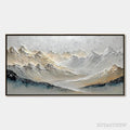 ARTOVITAS Alpine Serenity – Textured Wabi Sabi Mountain Landscape Painting - image 1