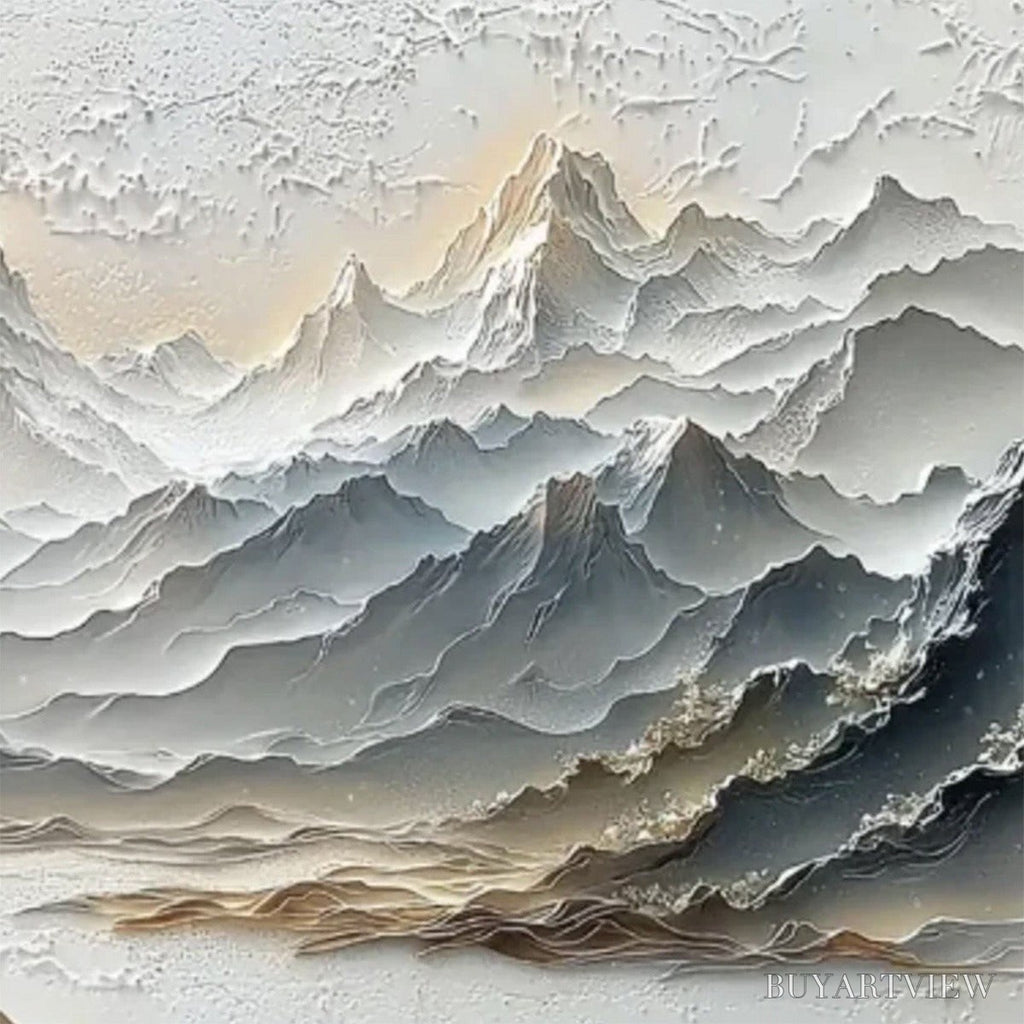 ARTOVITAS Eternal Horizons – Textured Wabi Sabi Mountain Landscape Painting - image 5