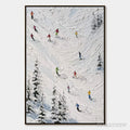 ARTOVITAS Alpine Rush – Textured Impasto Skiing on Mountain Slope Painting - image 1