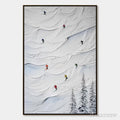 ARTOVITAS Alpine Rush – Textured Impasto Skiing on Snowy Mountain Oil Painting - image 1