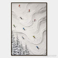 ARTOVITAS Alpine Rush – Textured Impasto Skiing Painting on Canvas - image 1