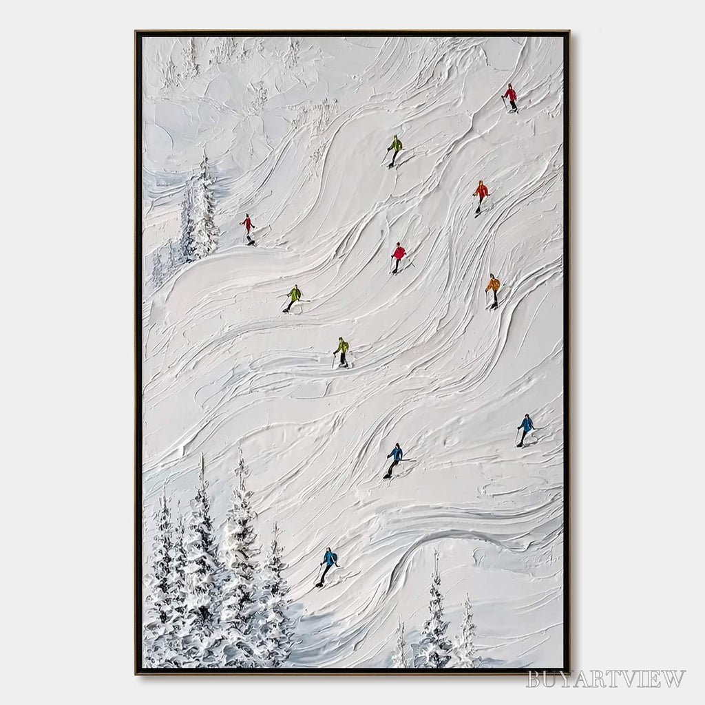 ARTOVITAS Powder Day – Textured Impasto Ski Slope - image 1