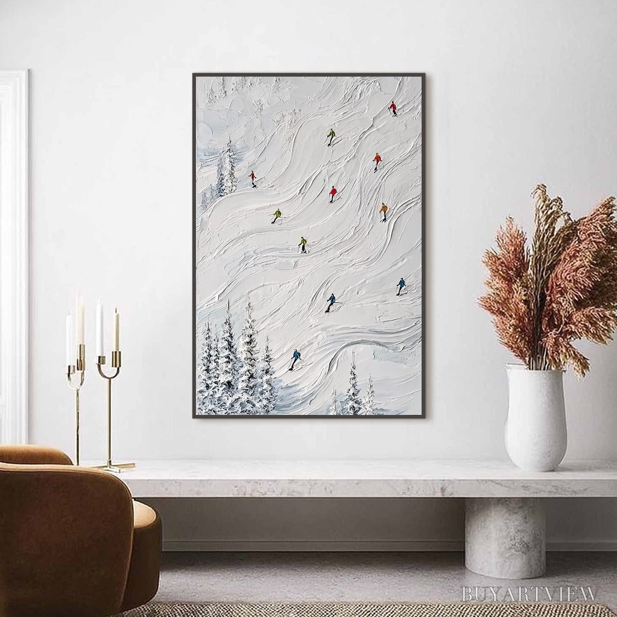ARTOVITAS Powder Day – Textured Impasto Ski Slope - image 2