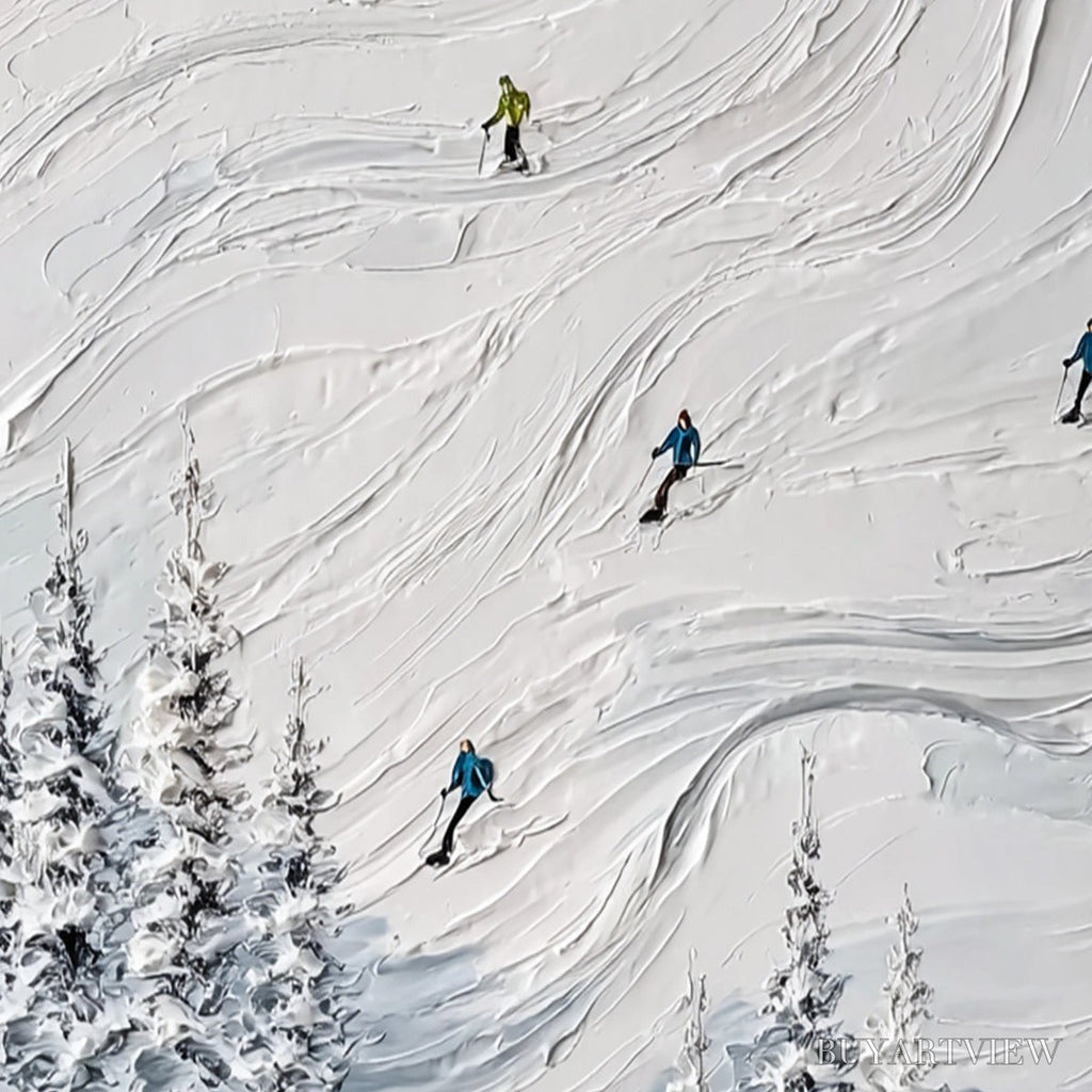 ARTOVITAS Powder Day – Textured Impasto Ski Slope - image 3