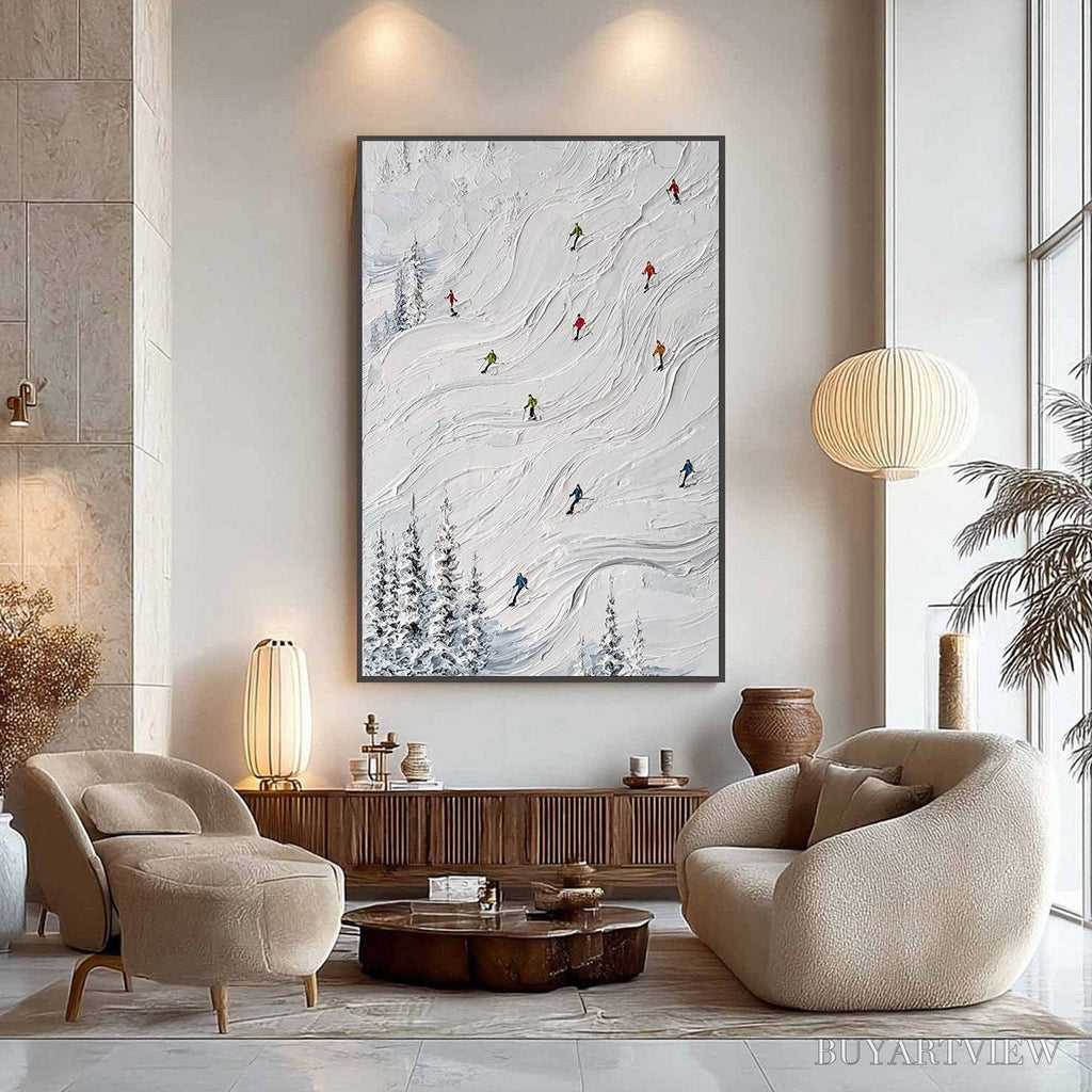 ARTOVITAS Powder Day – Textured Impasto Ski Slope - image 4