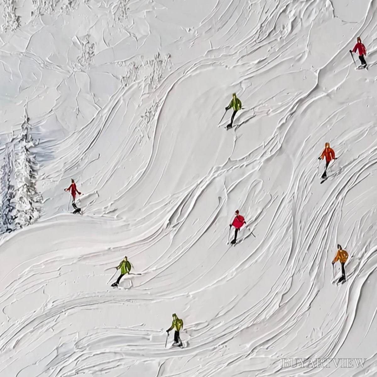 ARTOVITAS Powder Day – Textured Impasto Ski Slope - image 5