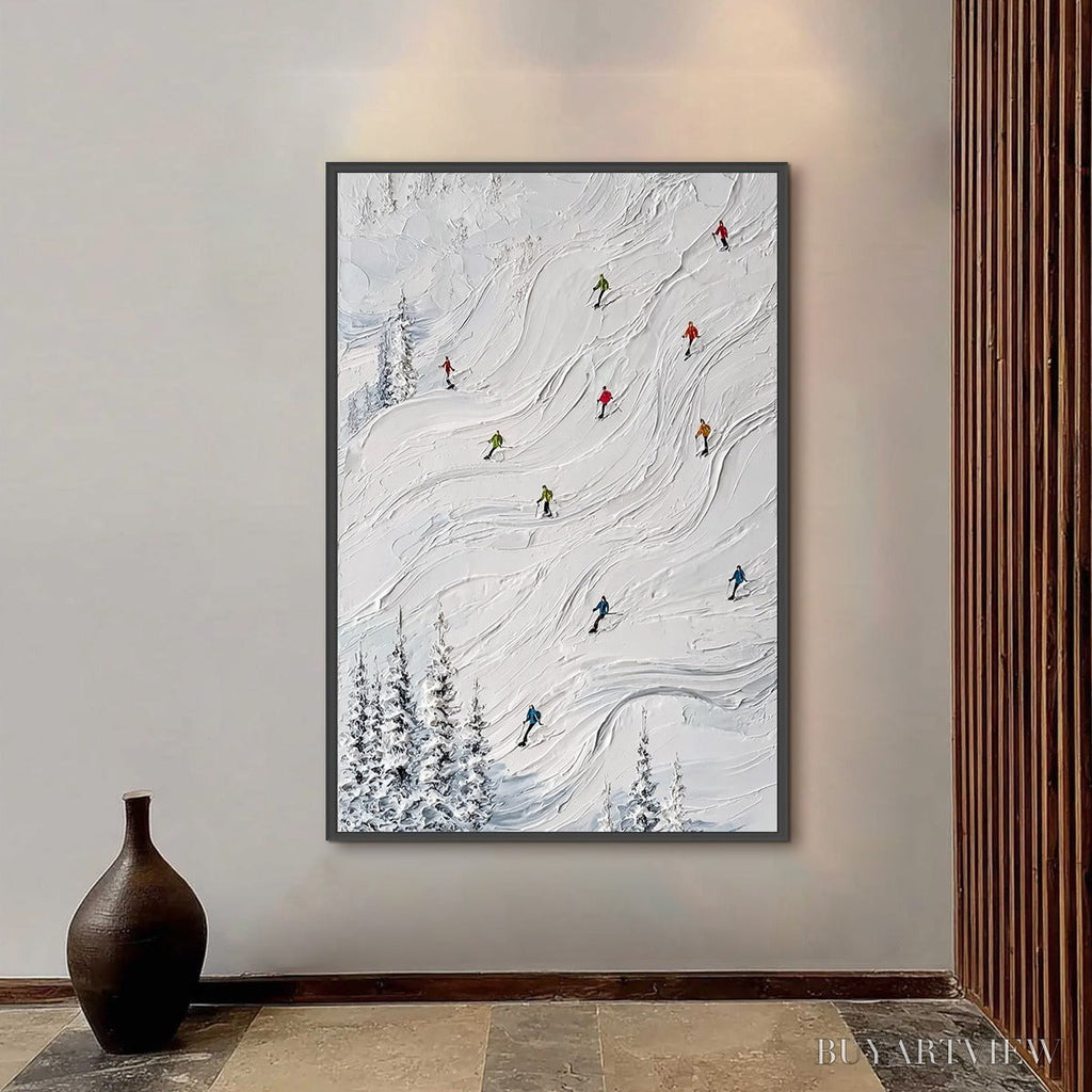 ARTOVITAS Powder Day – Textured Impasto Ski Slope - image 6