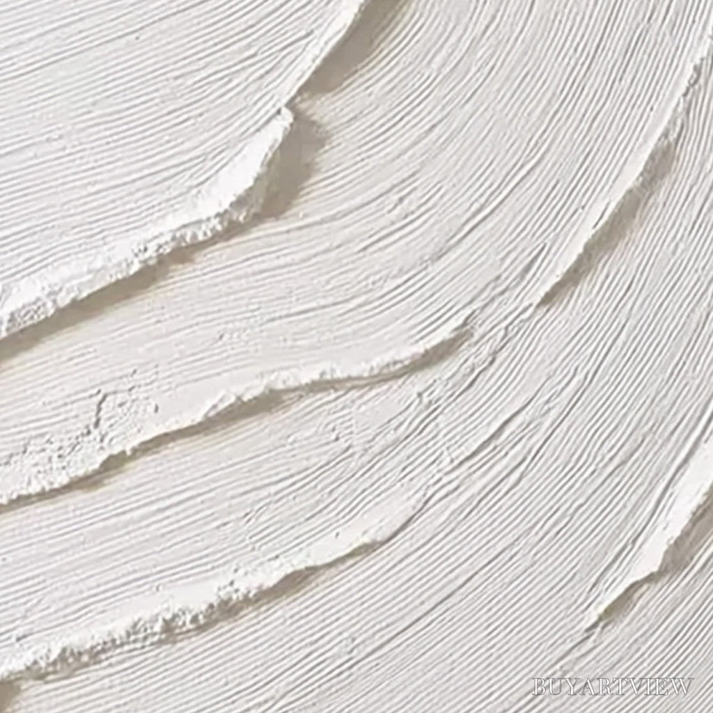 ARTOVITAS Whispering Waves – Textured White Minimalist Wabi Sabi Abstract Painting - image 3