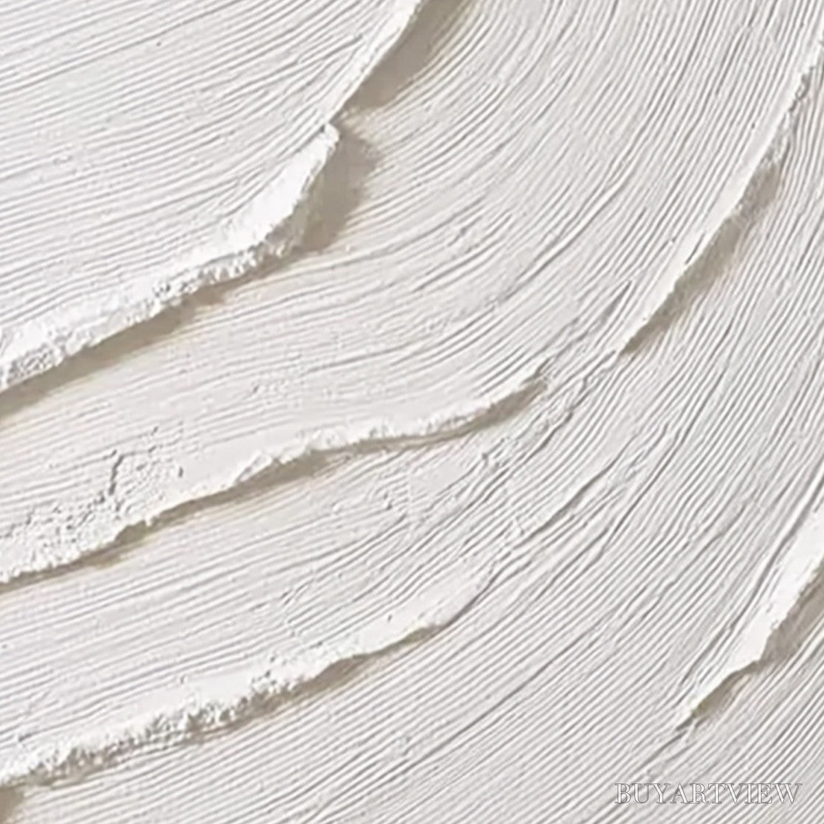ARTOVITAS Whispering Waves – Textured White Minimalist Wabi Sabi Abstract Painting - image 3