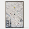 ARTOVITAS Alpine Rush – Textured Impasto Skiing on Mountain Slope Painting - image 1