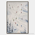ARTOVITAS Alpine Rush – Textured Impasto Skiing Painting on Canvas - image 1