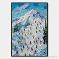 ARTOVITAS Alpine Rush – Textured Palette Knife Ski Mountain Painting - image 1