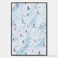 ARTOVITAS Alpine Rush – Textured Impasto Painting of Skiers on a Slope - image 1