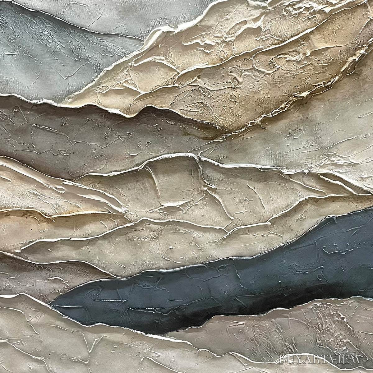 ARTOVITAS Whispering Ridges – Textured Wabi Sabi Mountain Landscape Painting - image 3
