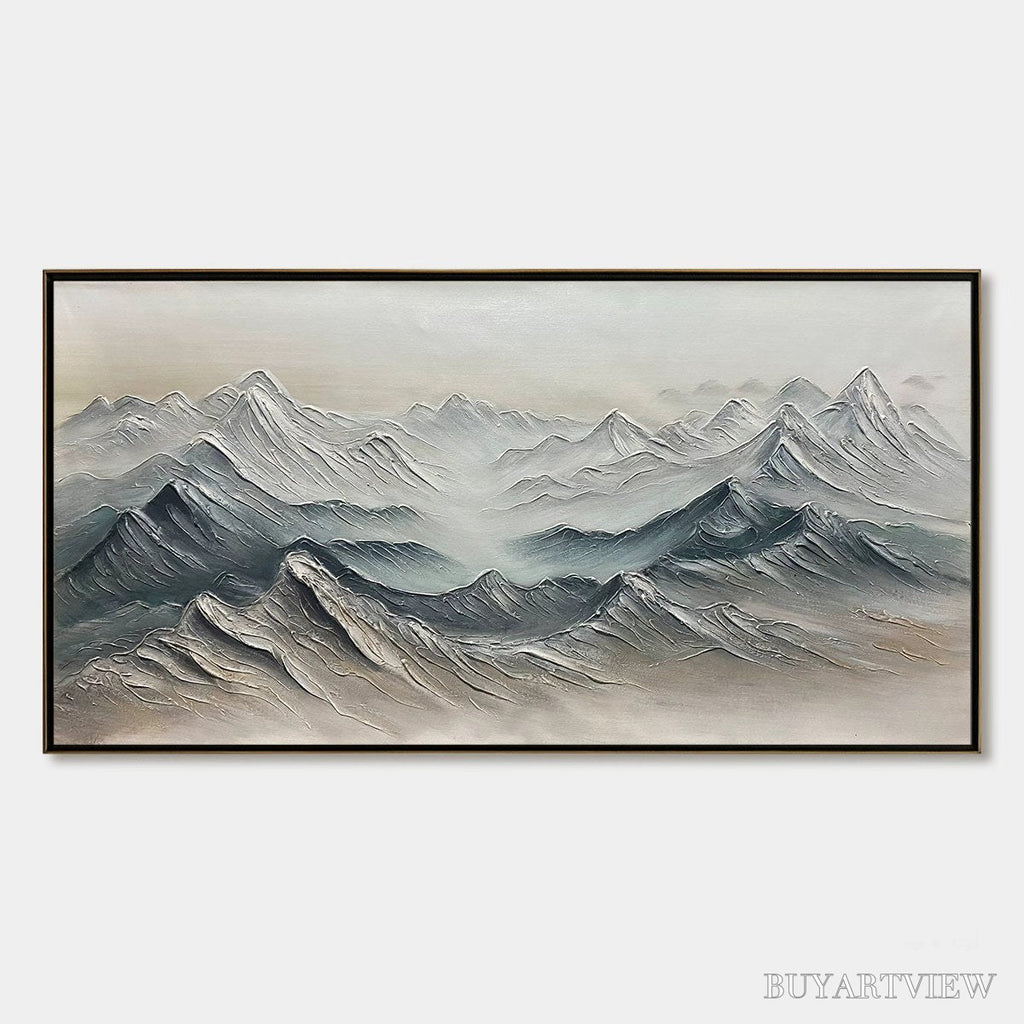 ARTOVITAS Ready to Ship | Frozen Peaks – Textured Minimalist Mountain Landscape - image 3